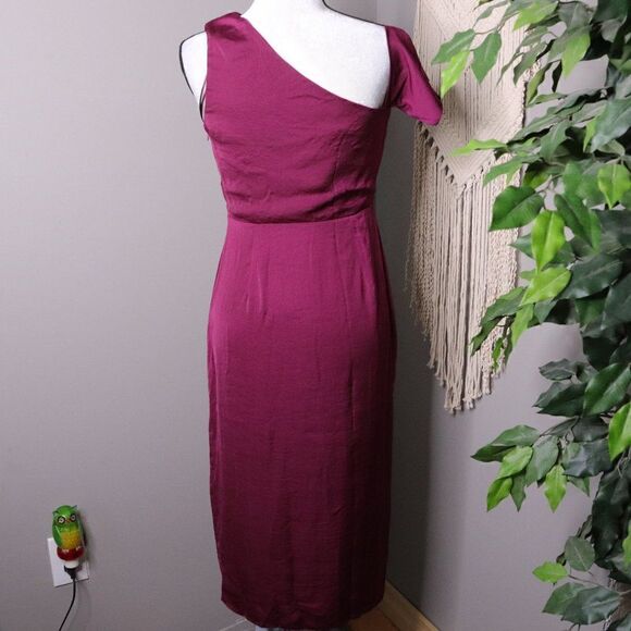 Asos | One Shoulder Fit and Flare Tulip Hem Dress - Picture 6 of 7